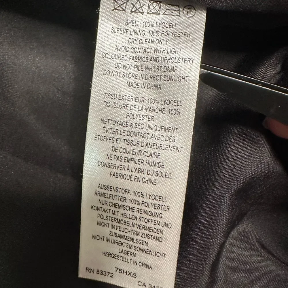 FRENCH CONNECTION Abstract Print Bomber Jacket US 8 Lightweight Lyocell Chic EUC - Picture 12 of 12